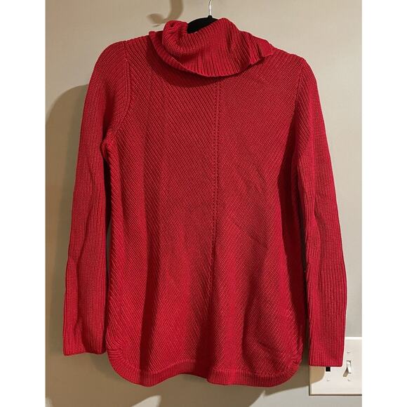 Talbots Sweater Cowl Neck Cotton Modal Blend Knit Heavyweight Womens Small New - Picture 2 of 8